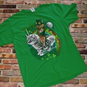 St. Patrick’s Day cat unicorn funny tshirt
